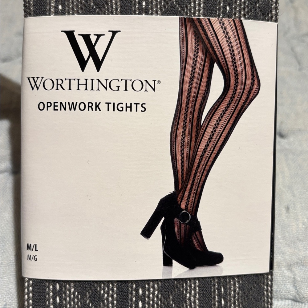 NWT Worthington Charcoal Gray Openwork Tights.